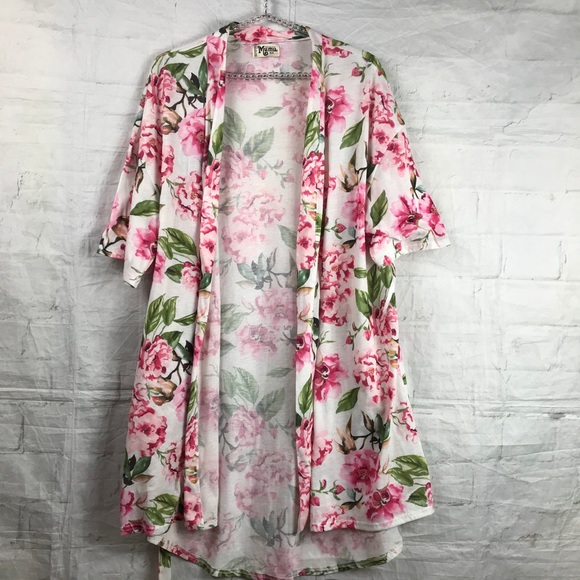 Show Me Your Mumu Pink Floral Robe OS - Picture 4 of 4
